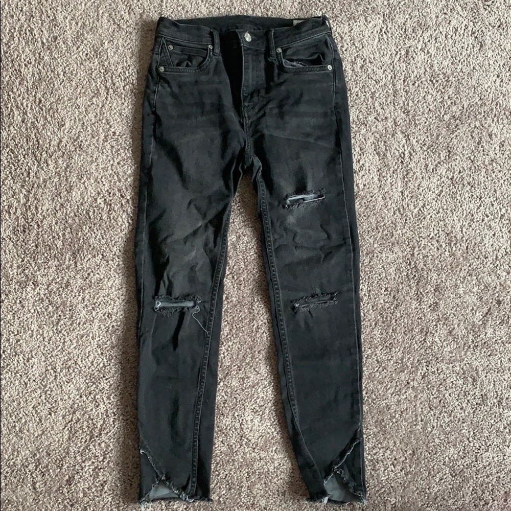 Free People Black/Dark Grey Denim